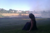 Burning wetland stops us in our tracks